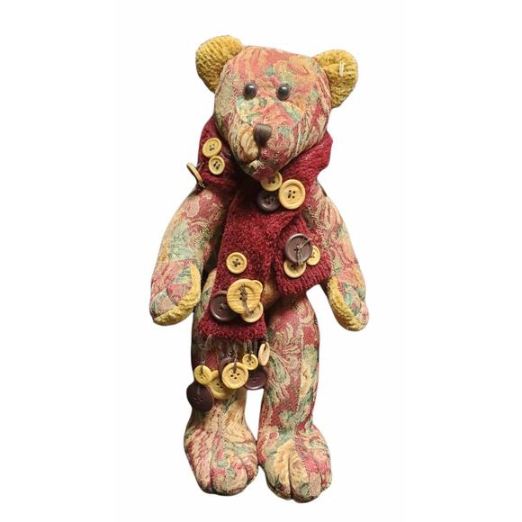 DanDee Tapestry Jointed Button Teddy Bear Stuffed Animal - Picture 3 of 7